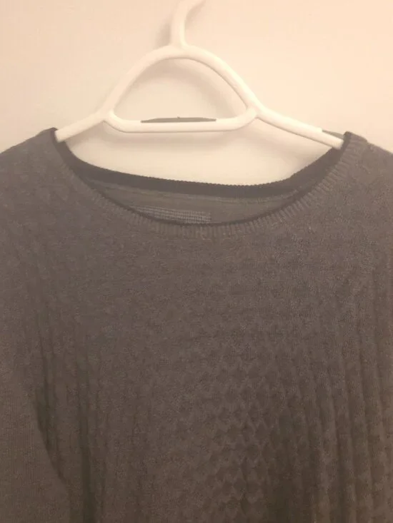 Consenso Gray Textured Crewneck Sweater Men’s XXL Lightweight Knit - Picture 4 of 8